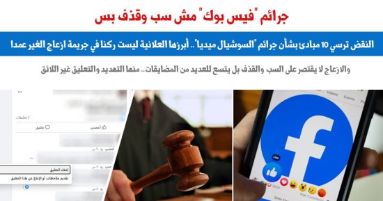 10 مبادئ لمحكمة النقض بشأن جرائم الفيس بوك.. برلمانى  