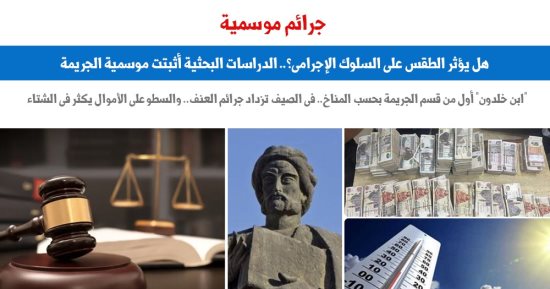 جرائم موسمية.. الطقس وأثره فى السلوك الإجرامى.. نقلا عن "برلماني"