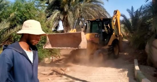 مركز الداخلة: حملة لرفع مخلفات نخيل بقرية الراشدة للحد من الحرائق 