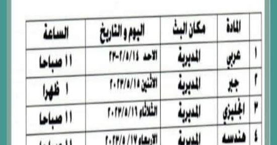 تعليم الوادى الجديد: بث مباشر لمراجعات ليلة الامتحان للشهادة الإعدادية