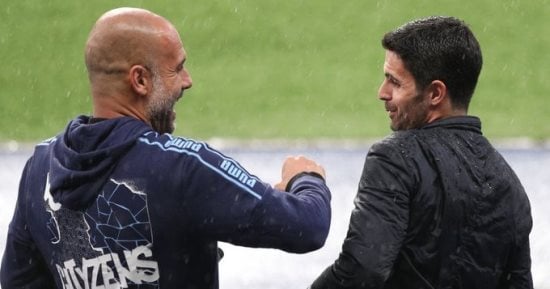 جوارديولا ينافس أرتيتا على جائزة أفضل مدرب فى الدورى الإنجليزى