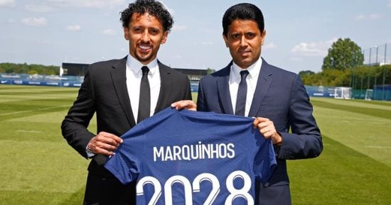 باريس سان جيرمان يجدد عقد ماركينيوس قائد الفريق حتى 2028