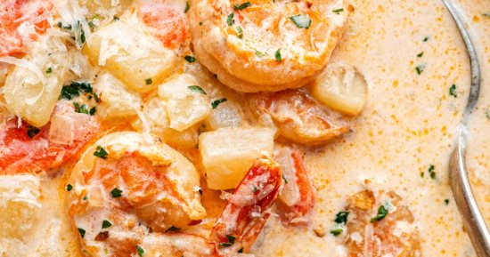 طريقة عمل شوربة الجمبرى بالكريمة السريعة