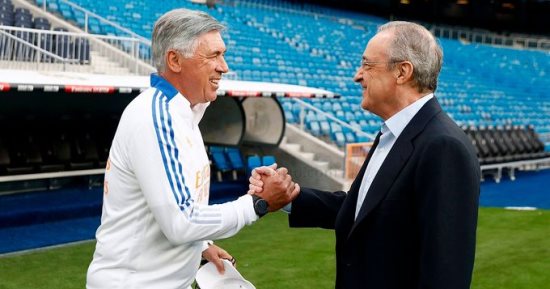 تفاصيل اجتماع بيريز وأنشيلوتي فى ريال مدريد بعد رباعية مانشستر سيتي