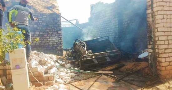 إصابة شخصين ونفوق 6 رؤوس ماشية في حريق بمجمع حظائر بالوادى الجديد