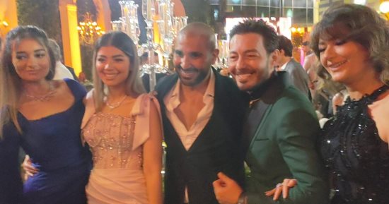 أحمد سعد وحماقى وأحمد زاهر فى حفل زفاف ابنة حميد الشاعرى