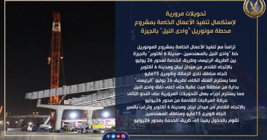 تعرف على التحويلات المرورية بعد غلق محور 26 يوليو.. إنفو جراف