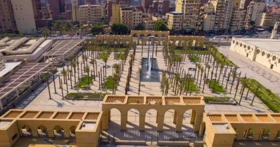 تطوير الفسطاط.. الانتهاء من إنشاء ساحة مسجد عمرو بن العاص "صور"