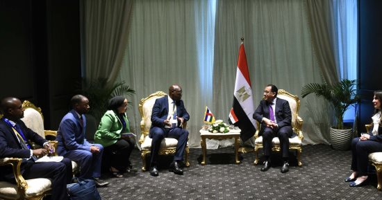 مصطفى مدبولى يلتقى رئيس وزراء أفريقيا الوسطى