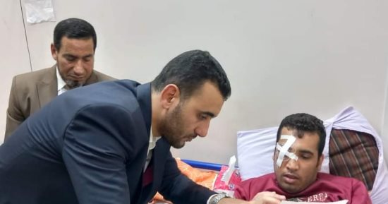 إجراء اختبار شفوى فى مادتى القرآن الكريم والقراءات لطالب داخل مستشفى رمد طنطا