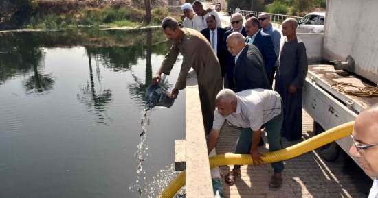 محافظ الأقصر يشهد إلقاء 240 ألف زريعة سمكية بلطى فى نهر النيل.. صور