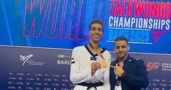 عاش يابطل..7 مشاهد من تتويج سيف عيسى بالميدالية البرونزية لبطولة العالم للتايكوندو 