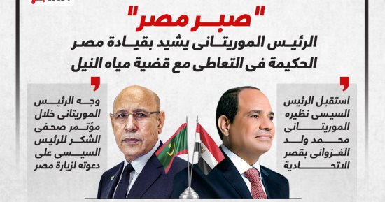 رئيس موريتانيا يشيد بقيادة مصر الحكيمة فى التعاطى مع قضية مياه النيل (إنفوجراف)