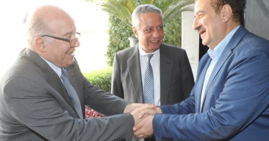 محافظ المنوفية يستقبل رئيس الجامعة ووزراء سابقين لتقديم التهنئة بالعيد القومي