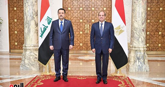 الرئيس السيسى يستقبل رئيس وزراء العراق بقصر الاتحادية  