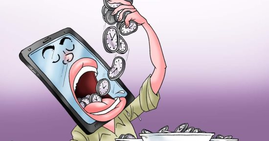 السوشيال ميديا مضيعة للوقت في كاريكاتير اليوم السابع