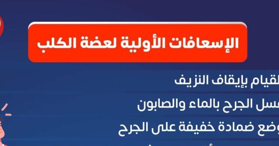 "الصحة" توضح الإسعافات الأولية لعضة الكلب للوقاية من السعار