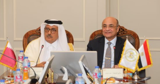 وزير العدل يستقبل نظيره القطرى استعدادا لمنتدى إعادة الهيكلة وتشجيع الاستثمار.. صور