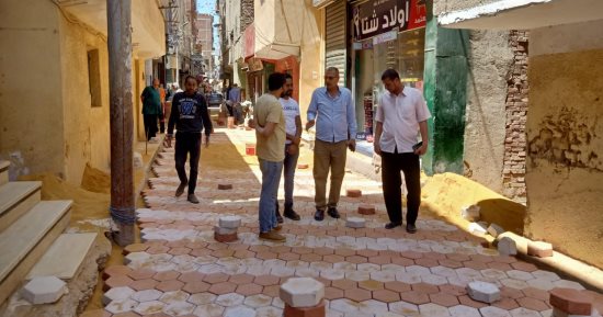 حملات نظافة وإزالة تعديات على أراض زراعية والرصف بالإنترلوك بمراكز كفر الشيخ