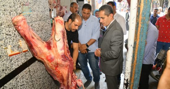 محافظ الغربية يتفقد منفذى بيع اللحوم بحي أول طنطا .. صور