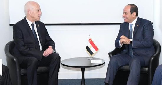 بحث جهود إصلاح النظام المالى العالمى.. الرئيس السيسى يلتقى نظيره التونسى.. إنفوجراف
