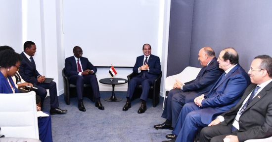 الرئيس السيسى يبحث مع نظيره الكينى فى باريس مستجدات الأوضاع بالسودان