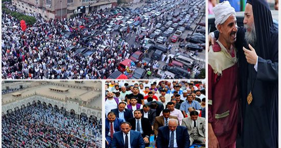 الله أكبر الله أكبر.. ساحات القاهرة والجيزة تمتلئ بالمواطنين لأداء صلاة عيد الأضحى.. وأمطار البلالين ترسم البهجة بمسجد الحسين.. والسيلفي أبرز مظاهر مسجد عمرو بن العاص.. وكاهن يوزع الهدايا على الأطفال (صور)