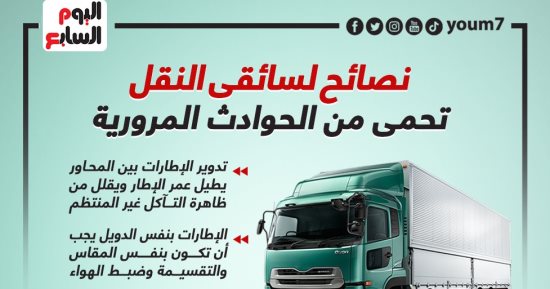 8 إجراءات سلامة تحمى سيارات النقل من حوادث الطرق.. إنفوجراف