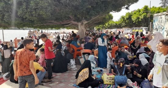 حدائق كفر الشيخ كاملة العدد فى رابع أيام العيد.. والأسر تتناول الأسماك المملحة