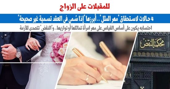 للمقبلات على الزواج.. 4 حالات لاستحقاق مهر المثل.. نقلا عن برلماني