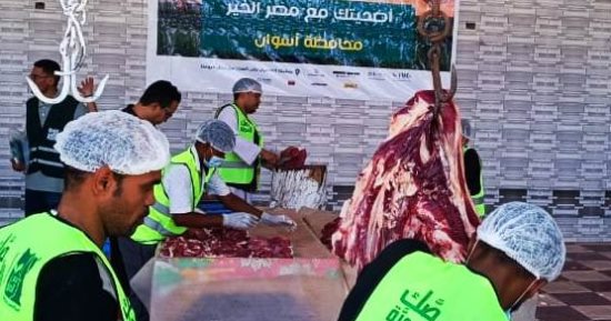 حملة "صك الأضحية" توزع اللحوم الطازجة على 4030 أسرة بأسوان