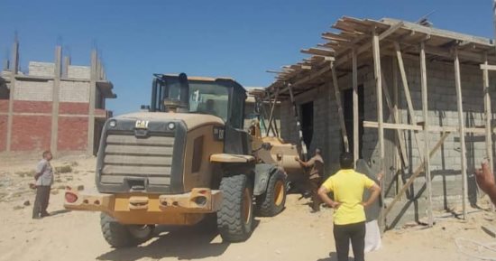 تنفيذ 9 إزالات لمبان مخالفة وتعديات بمدينة العريش