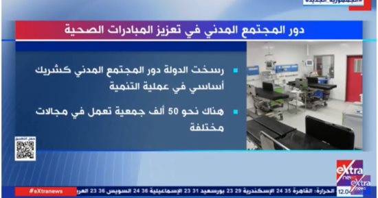 "إكسترا نيوز" تعرض تقريرا حول دور المجتمع المدنى فى تعزيز المبادرات الصحية