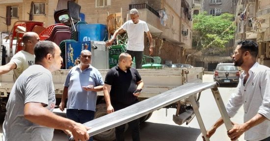 رفع 490 حالة إشغال فى حملات بحى الطالبية.. صور