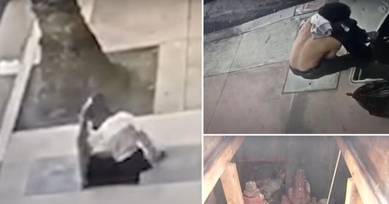 العثور على رجل مشرد يعيش فى قبو تحت الأرض خارج متحف لوس أنجلوس.. فيديو