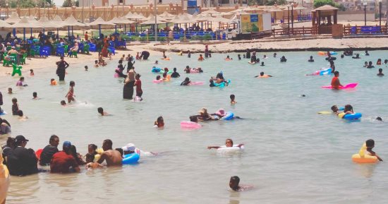 " الصيف أحلى فى الغردقة ".. شواطئ منتجع العائلات التابع لمحافظة البحر الأحمر يستقبل أكبر أعداد من المصيفين فى مدينة الغردقة.. شاطئ منتجع العائلات رقم 1 و2 الدخول بـ 50 جنيه ورقم 3 بـ 20 جنيه
