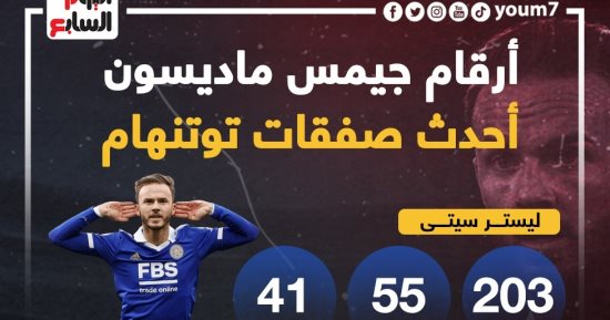أبرز أرقام جيمس ماديسون قبل بداية مشواره مع توتنهام.. إنفو جراف