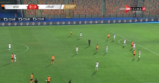 تعادل سلبى بين الزمالك وفاركو بعد 15 دقيقة