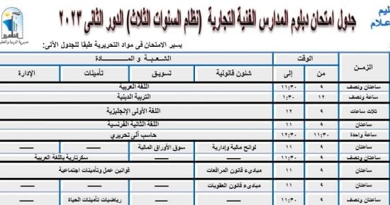 جداول امتحانات الدور الثانى للدبلومات الفنية بالقاهرة.. اعرف التفاصيل
