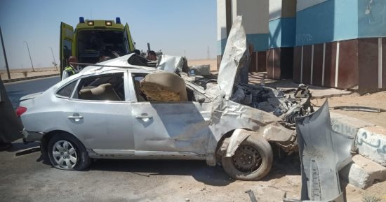 ارتفاع ضحايا اصطدام سيارة بالبوابات الهيكلية بالفيوم لـ3 وفيات