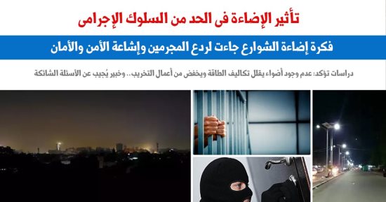 تأثير إضاءة الشوارع فى الحد من السلوك الإجرامى.. نقلا عن "برلمانى"