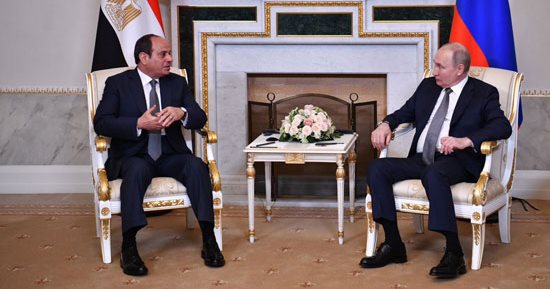 الرئيس السيسى يشيد بالتعاون الثنائى مع روسيا فى المجالات والمشروعات المشتركة الجارية