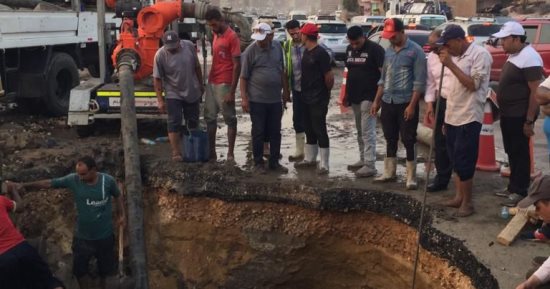 محافظة الجيزة: انتهاء إصلاح كسر ماسورة 1500 مم بمنطقة أرض البحر فى الطالبية