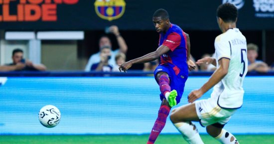 برشلونة ضد ريال مدريد.. البارسا يتقدم في الشوط الأول بهدف ديمبيلي "فيديو"
