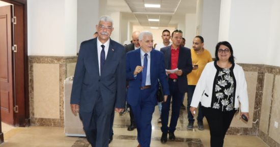 القاصد يستقبل لجنة من المجلس الأعلى للجامعات بجامعة المنوفية الأهلية 