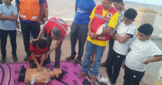 دورة تدريبية عملية على سبل إنعاش القلب الرئوى لإنقاذ الحياة بمصيف بلطيم