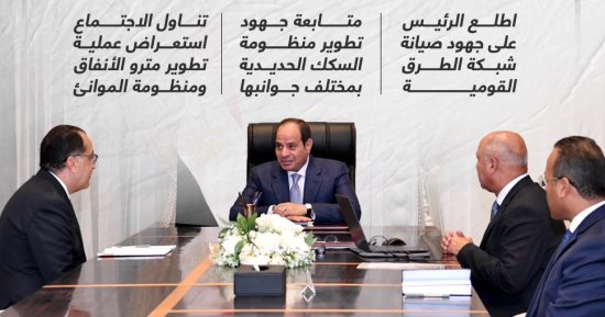 تطوير السكك الحديدية ومترو الأنفاق.. الرئيس يتابع مشروعات النقل (إنفوجراف)