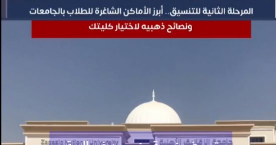 كل التفاصيل الخاصة بتنسيق الجامعات الأهلية والحدود الدنيا للكليات.. "فيديو"