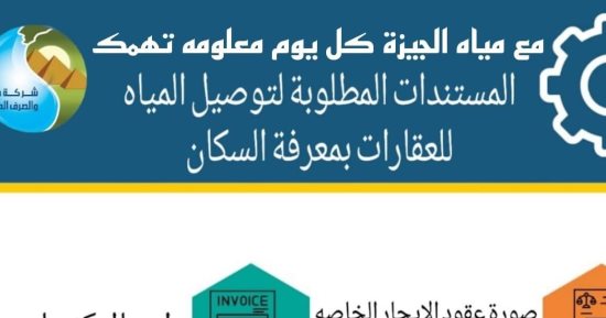 المستندات المطلوبة لتوصيل المياه إلى العقارات.. إنفوجراف