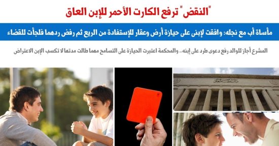 مبدأ قضائى لمحكمة النقض بجواز طرد الأب لابنه الحائز لأملاكه فى حالة واحدة.. برلماني